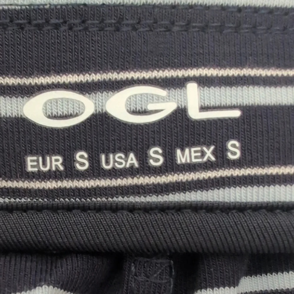 OGL Navy and White Striped A-Line Skirt - Picture 5 of 6